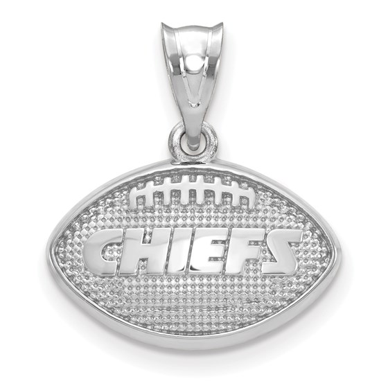 Sterling Silver Kansas City Chiefs Football with Logo Pendant Sterling Silver Kansas City Chiefs Football with Logo Pendant